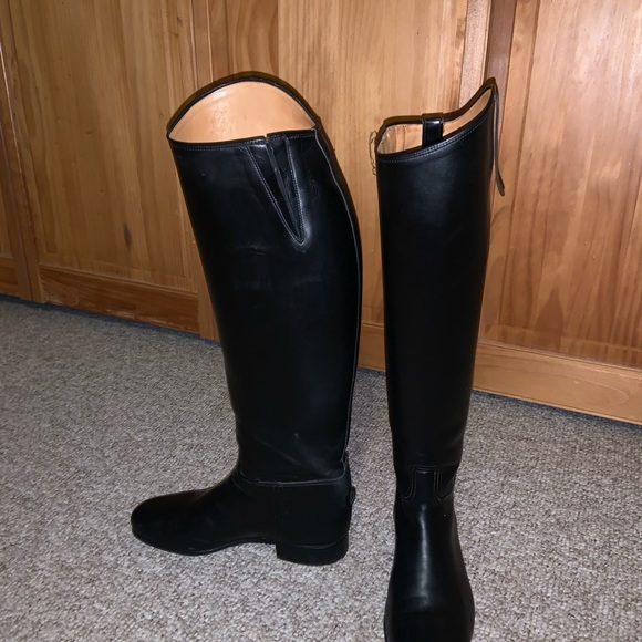 Vogel custom dress boots pull on calfskin w/ gusset 6-1/2-7 WIDE CALF black - Picture 4 of 15